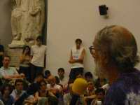 Genova, Palazzo San Giorgio, 16 luglio. Incontro con Frei Betto e Alex Zanotelli organizzato dalla Rete Lilliput.